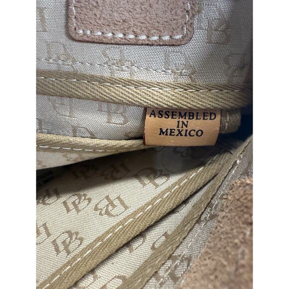 Dooney & Bourke Mini Tassel Tote Monogram Canvas Leather Trim H538QBO Beige - Picture 10 of 11